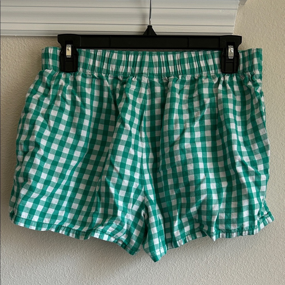 ** LAST CHANCE ** Joyspun Green and White Checkered Shorts - Picture 3 of 5